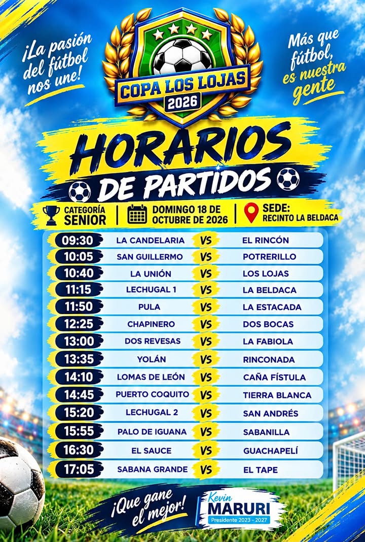 Los Lojas: La Beldaca será sede de la Copa Senior este domingo 18