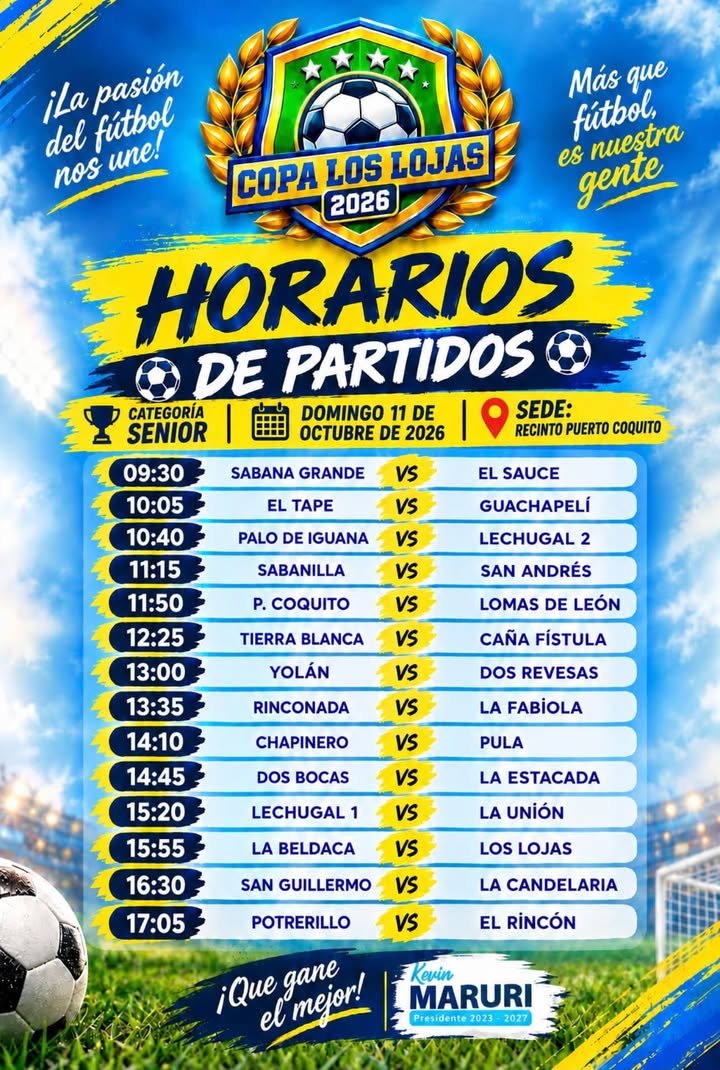 Los Lojas: Puerto Coquito será sede de la Copa Los Lojas 2026 este domingo